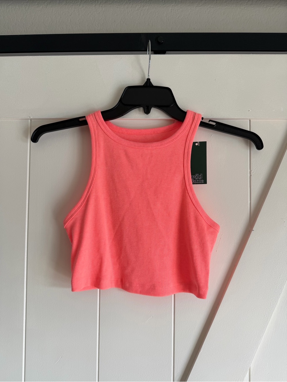 Target Neon Pink Ribbed Cropped Tank Top